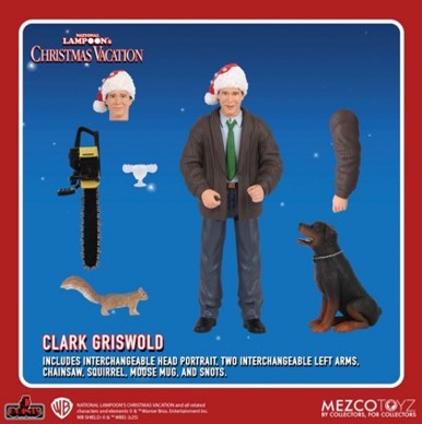【メズコトイズ】5ポイント/ ナショナル・ランプーン クリスマス・バケーション 3.75インチ アクションフィギュア： クラーク・グリスウォルド&エディ・ジョンソン 2種セット