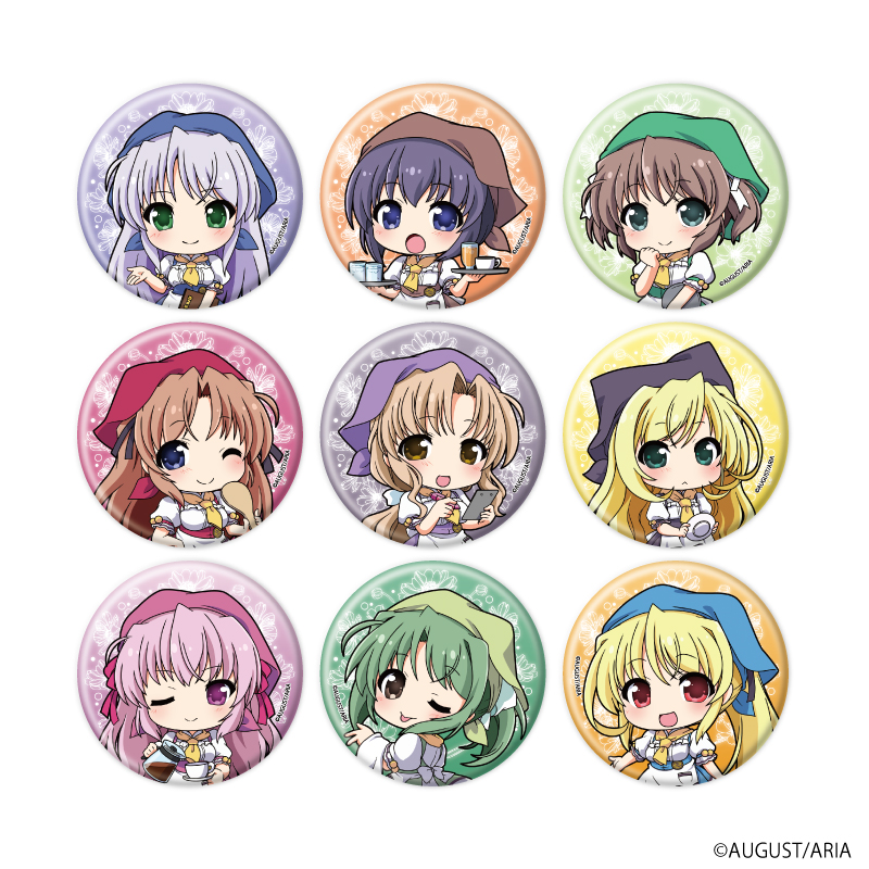【A3】缶バッジ「夜明け前より瑠璃色な」02/カフェver. ブラインド（全9種）（ミニキャライラスト） 1BOX入数：9