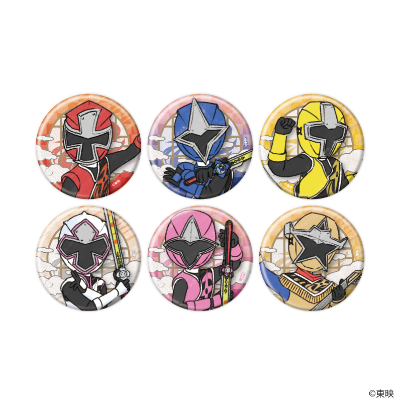 【A3】缶バッジ「手裏剣戦隊ニンニンジャー」01/ブラインド（全6種）（グラフアートイラスト） 1BOX入数：6