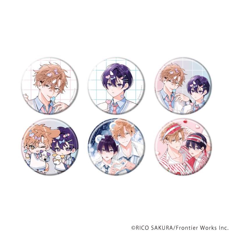 【A3】缶バッジ「ストロベリーキス・メルト」01/ブラインド（全6種）（既存&描き下ろしイラスト） 1BOX入数：6