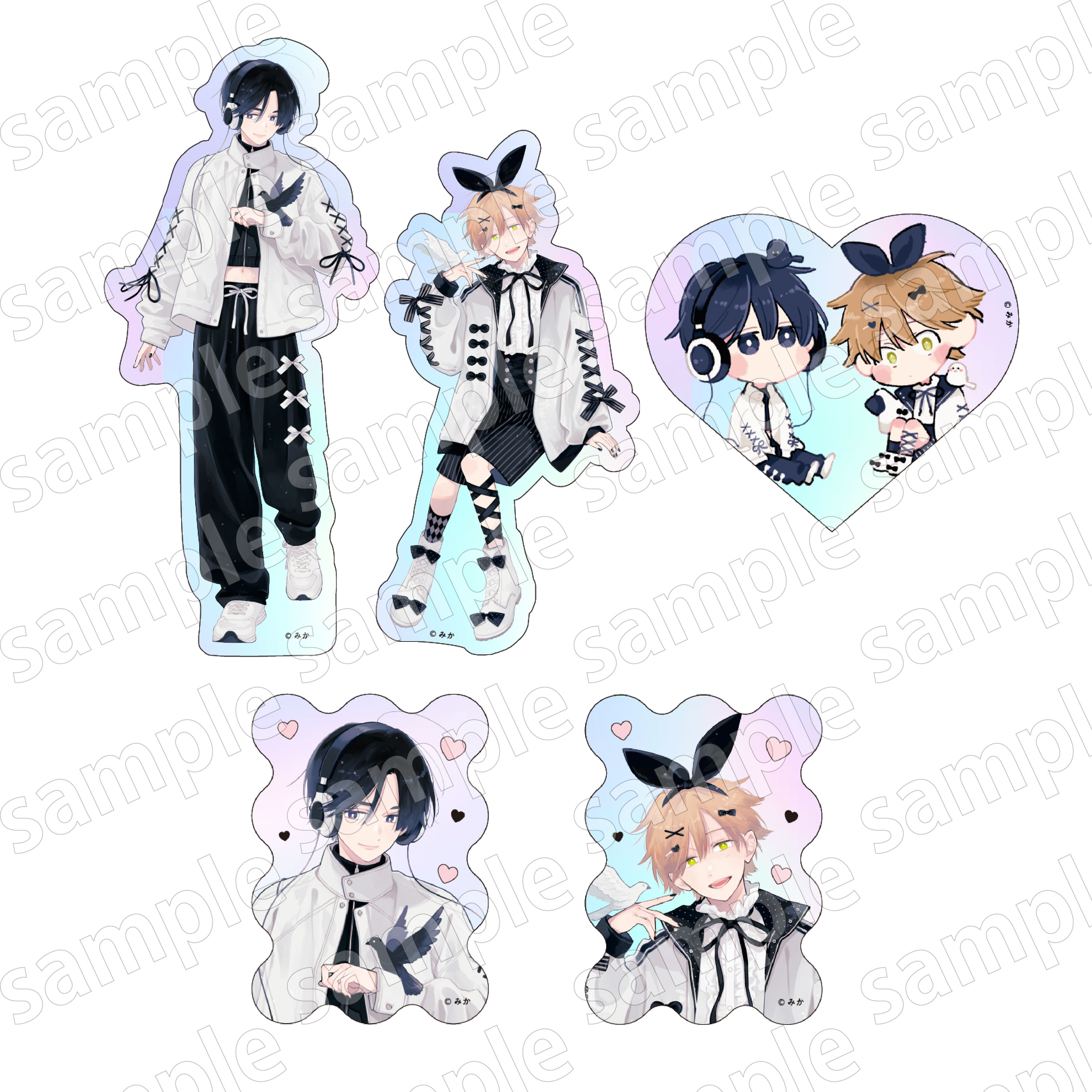 【KADOKAWA】オーロラステッカーセット 君には届かない。 BLACK&PINK ver.