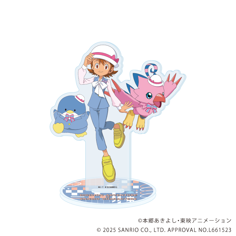 【A3】アクリルスタンド「デジモンアドベンチャー×サンリオキャラクターズ」03/武之内空&ピヨモン×タキシードサム（コラボイラスト）