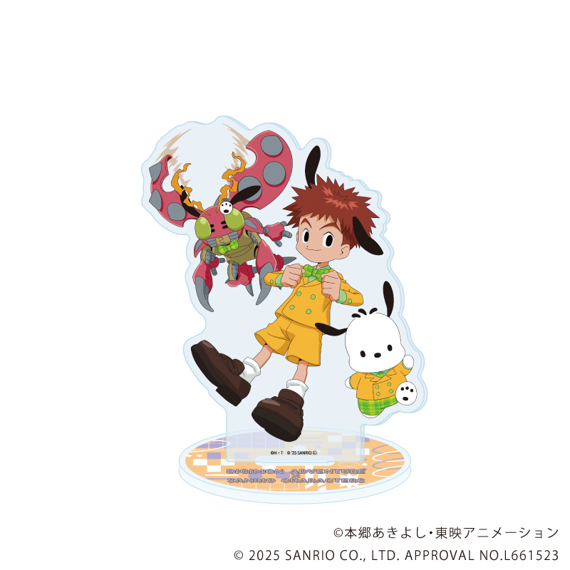 【A3】アクリルスタンド「デジモンアドベンチャー×サンリオキャラクターズ」04/泉光子郎&テントモン×ポチャッコ（コラボイラスト）