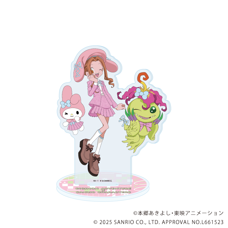 【A3】アクリルスタンド「デジモンアドベンチャー×サンリオキャラクターズ」05/太刀川ミミ&パルモン×マイメロディ（コラボイラスト）