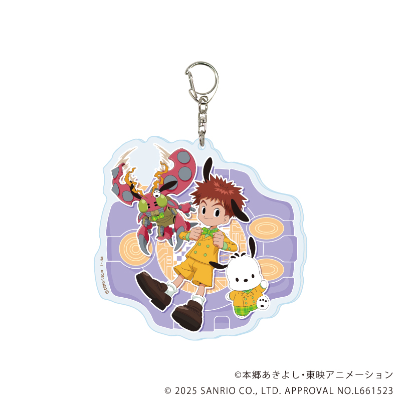 【A3】デカアクリルキーホルダー「デジモンアドベンチャー×サンリオキャラクターズ」04/泉光子郎&テントモン×ポチャッコ（コラボイラスト）
