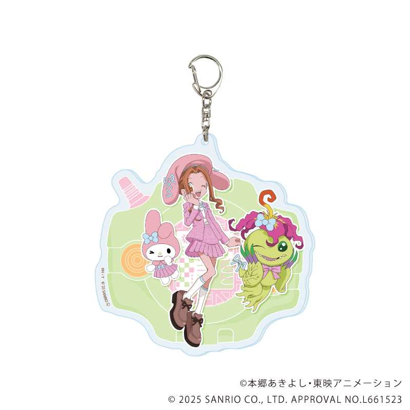【A3】デカアクリルキーホルダー「デジモンアドベンチャー×サンリオキャラクターズ」05/太刀川ミミ&パルモン×マイメロディ（コラボイラスト）