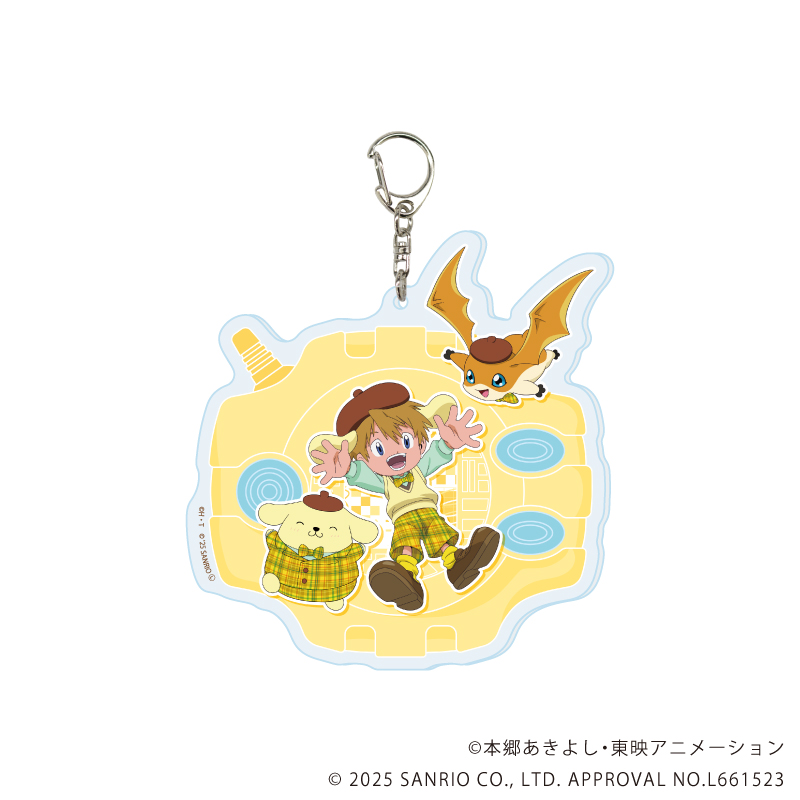 【A3】デカアクリルキーホルダー「デジモンアドベンチャー×サンリオキャラクターズ」07/高石タケル&パタモン×ポムポムプリン（コラボイラスト）