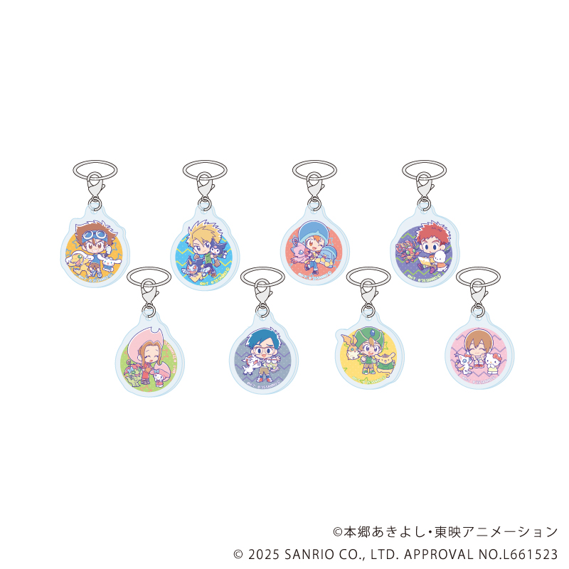 【A3】めじるしチャーム「デジモンアドベンチャー×サンリオキャラクターズ」01/ブラインド（全8種）（コラボイラスト） 1BOX入数：8