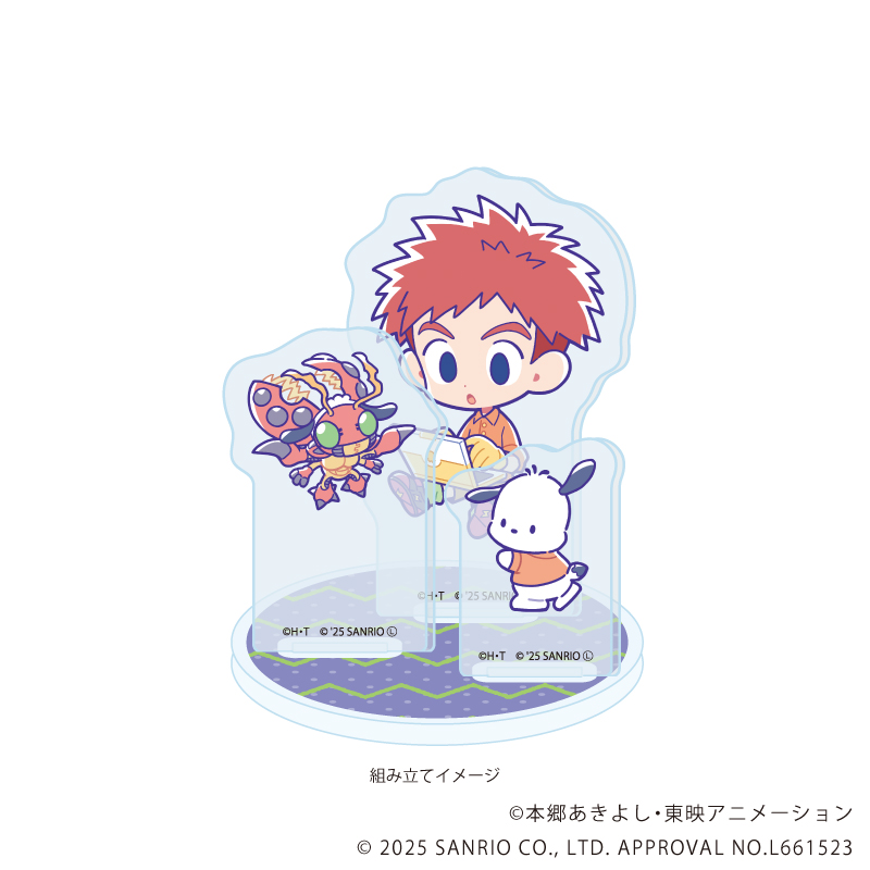 【A3】アクリルスタンドプレート「デジモンアドベンチャー×サンリオキャラクターズ」04/泉光子郎&テントモン×ポチャッコ（コラボイラスト）