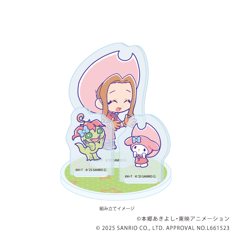 【A3】アクリルスタンドプレート「デジモンアドベンチャー×サンリオキャラクターズ」05/太刀川ミミ&パルモン×マイメロディ（コラボイラスト）