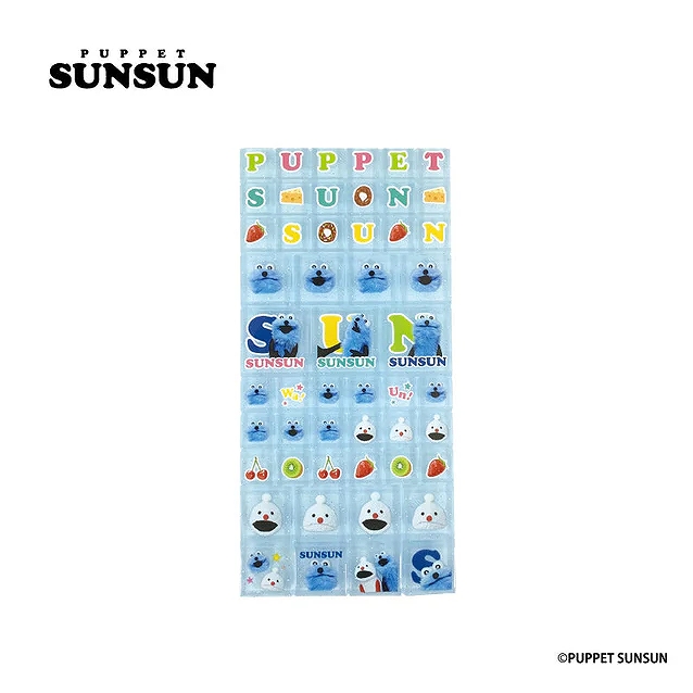 【ティー・シー・ピー】パペットスンスン タイルシール ブルー