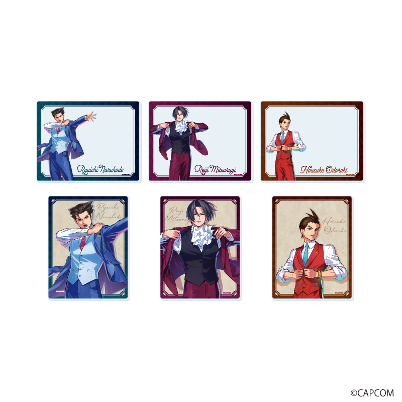 【A3】アクリルカード「逆転裁判」シリーズ01/ブラインド（全6種）（描き起こしイラスト） 1BOX入数：6