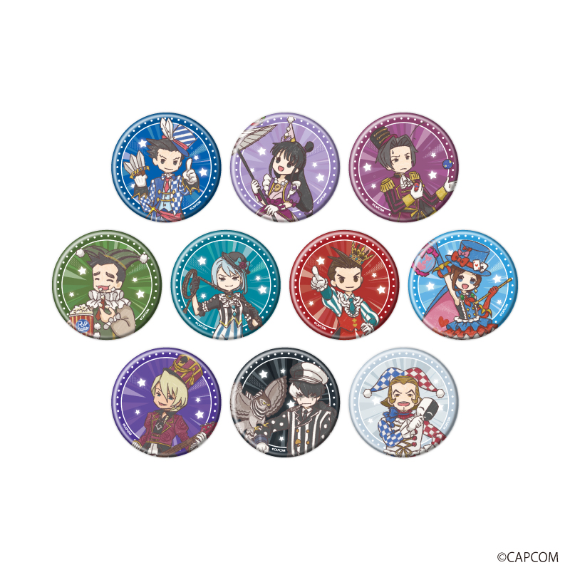 【A3】缶バッジ「逆転裁判」シリーズ01/サーカスver. ブラインド（全10種）（グラフアートイラスト） 1BOX入数：10