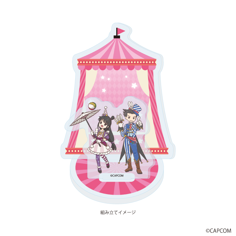 【A3】アクリルスタンドプレート「逆転裁判」シリーズ01/成歩堂 龍一&綾里 真宵 サーカスver.（グラフアートイラスト）