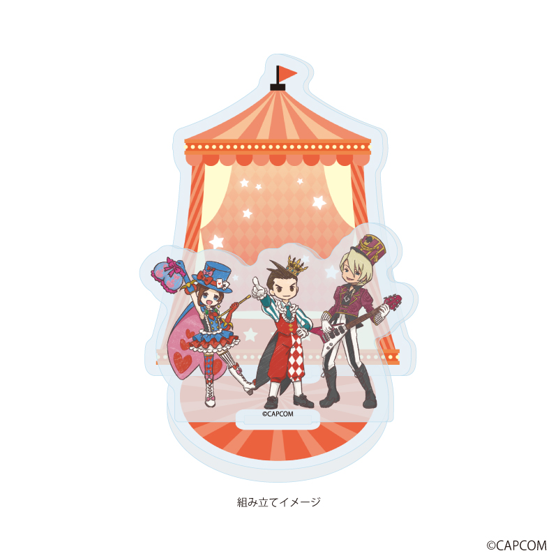 【A3】アクリルスタンドプレート「逆転裁判」シリーズ03/王泥喜 法介&成歩堂 みぬき&牙琉 響也 サーカスver.（グラフアートイラスト）