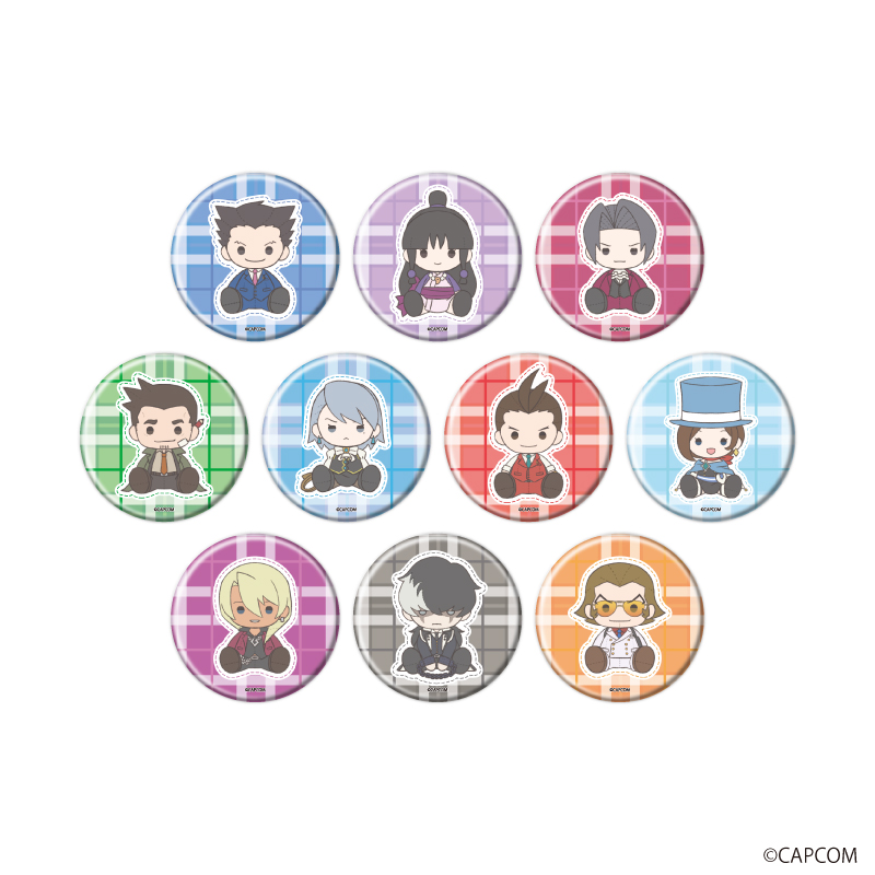 【A3】缶バッジ「逆転裁判」シリーズ02/ブラインド（全10種）（ぽてぬいアート） 1BOX入数：10