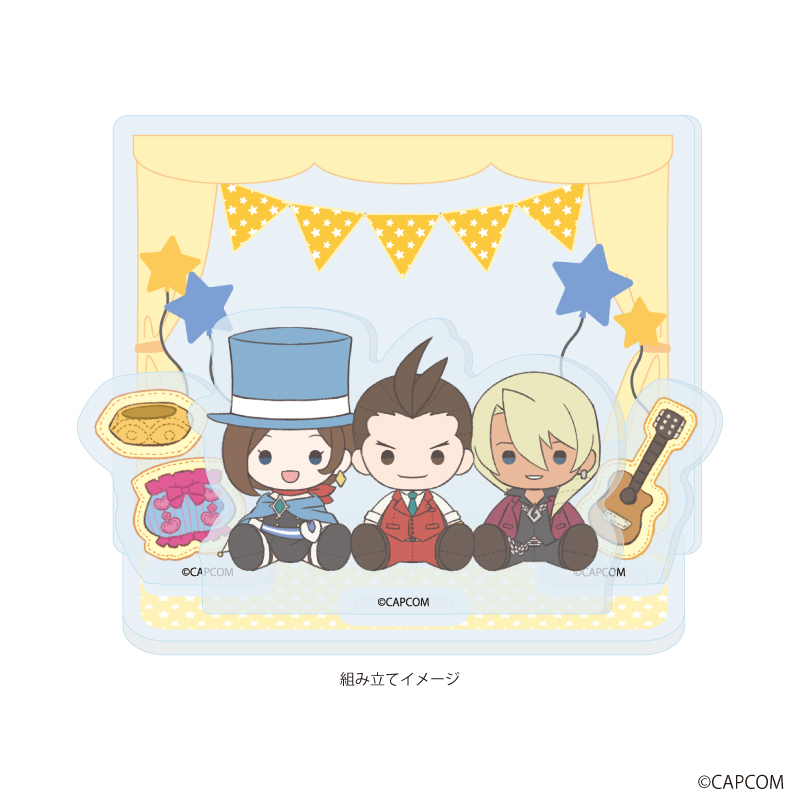 【A3】アクリルスタンドプレート「逆転裁判」シリーズ07/王泥喜 法介&成歩堂 みぬき&牙琉 響也（ぽてぬいアート）