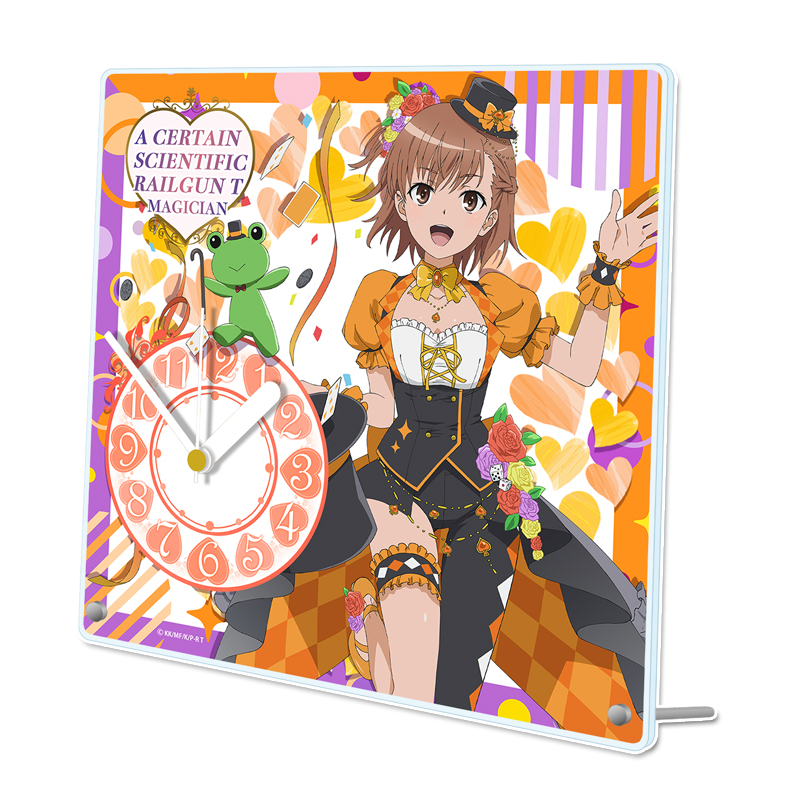 【シーズナルプランツ】とある科学の超電磁砲T 描き下ろしアクリル置時計【御坂美琴】マジシャンver.