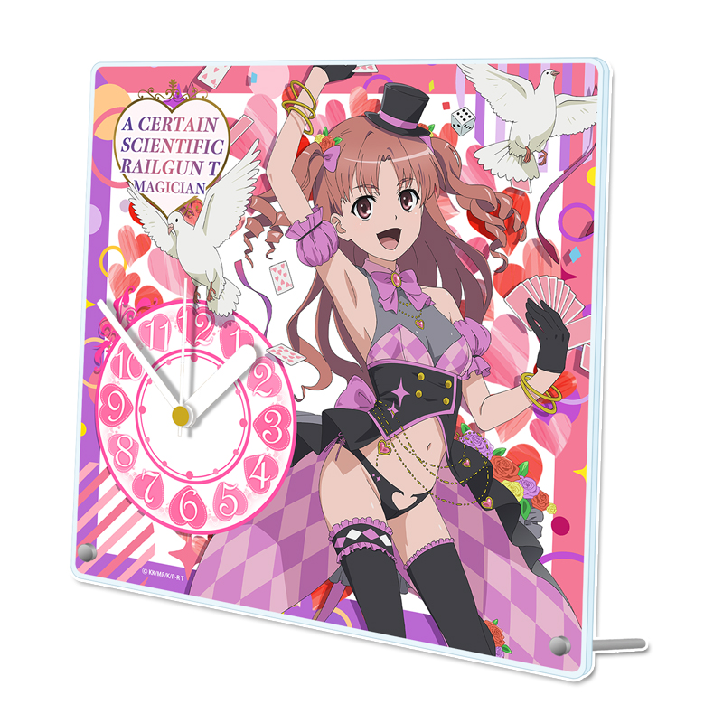 【シーズナルプランツ】とある科学の超電磁砲T 描き下ろしアクリル置時計【白井黒子】マジシャンver.