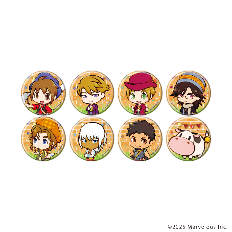 【A3】缶バッジ「牧場物語 Let's！風のグランドバザール」01/ブラインド（全8種）（公式イラスト） 1BOX入数：8