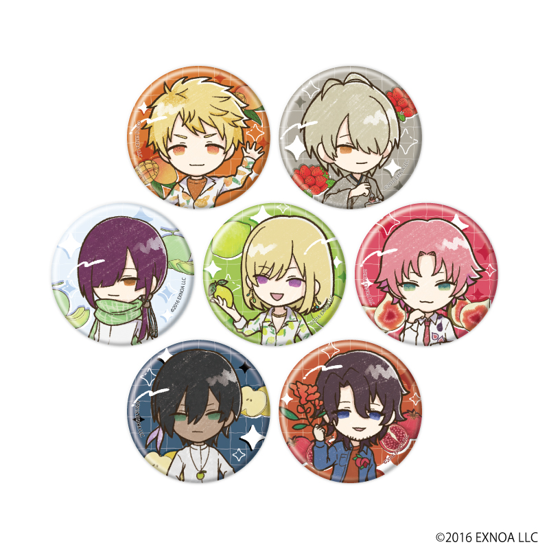 【A3】缶バッジ「文豪とアルケミスト」52/フルーツver. ブラインド（全7種）（グラフアートイラスト） 1BOX入数：7