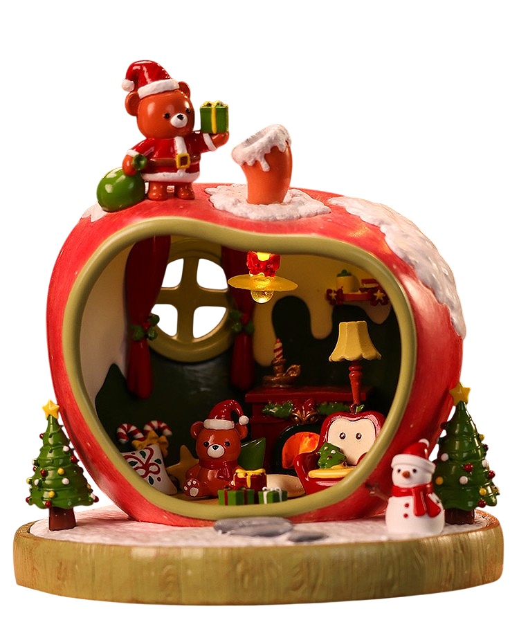 【ZHENMU】アップルハウス 1/64スケールミニチュア