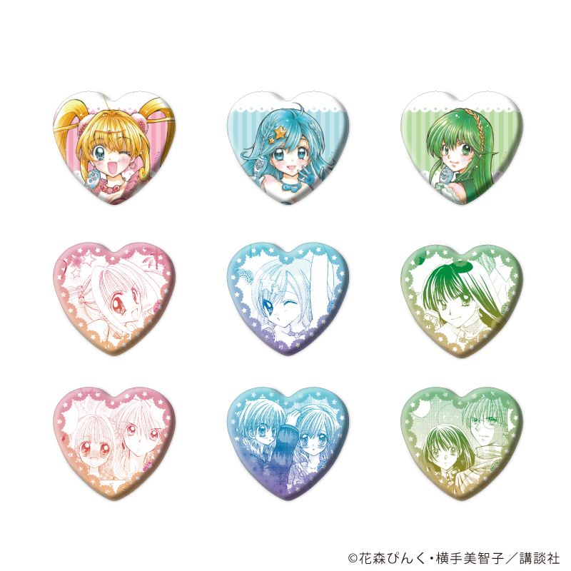 【A3】ハート型缶バッジ「マーメイドメロディーぴちぴちピッチ」01/アイドル衣装ver. ブラインド（全9種）（公式&描き下ろしイラスト） 1BOX入数：9