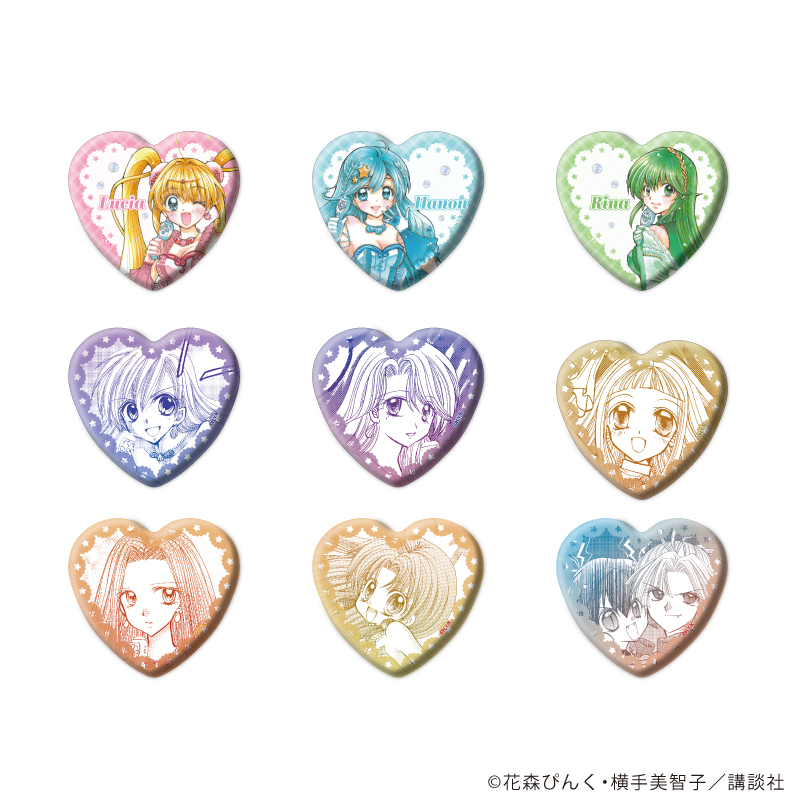 【A3】ハート型缶バッジ「マーメイドメロディーぴちぴちピッチ」02/アイドル衣装ver. ブラインド（全9種）（公式&描き下ろしイラスト） 1BOX入数：9