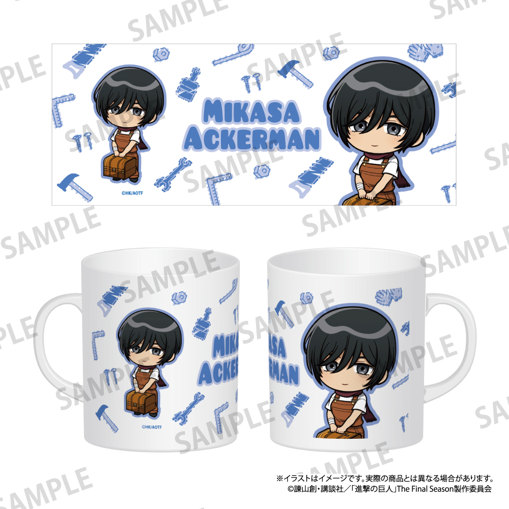 【パルック】進撃の巨人 フルカラーマグカップ ミカサ・アッカーマン（ミニキャラ）（DIY）