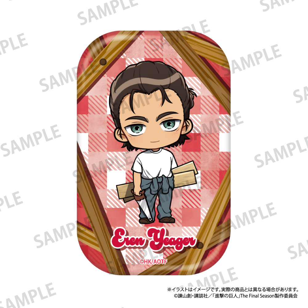【パルック】進撃の巨人 長方形型缶バッジ エレン・イェーガー（ミニキャラ）（DIY）
