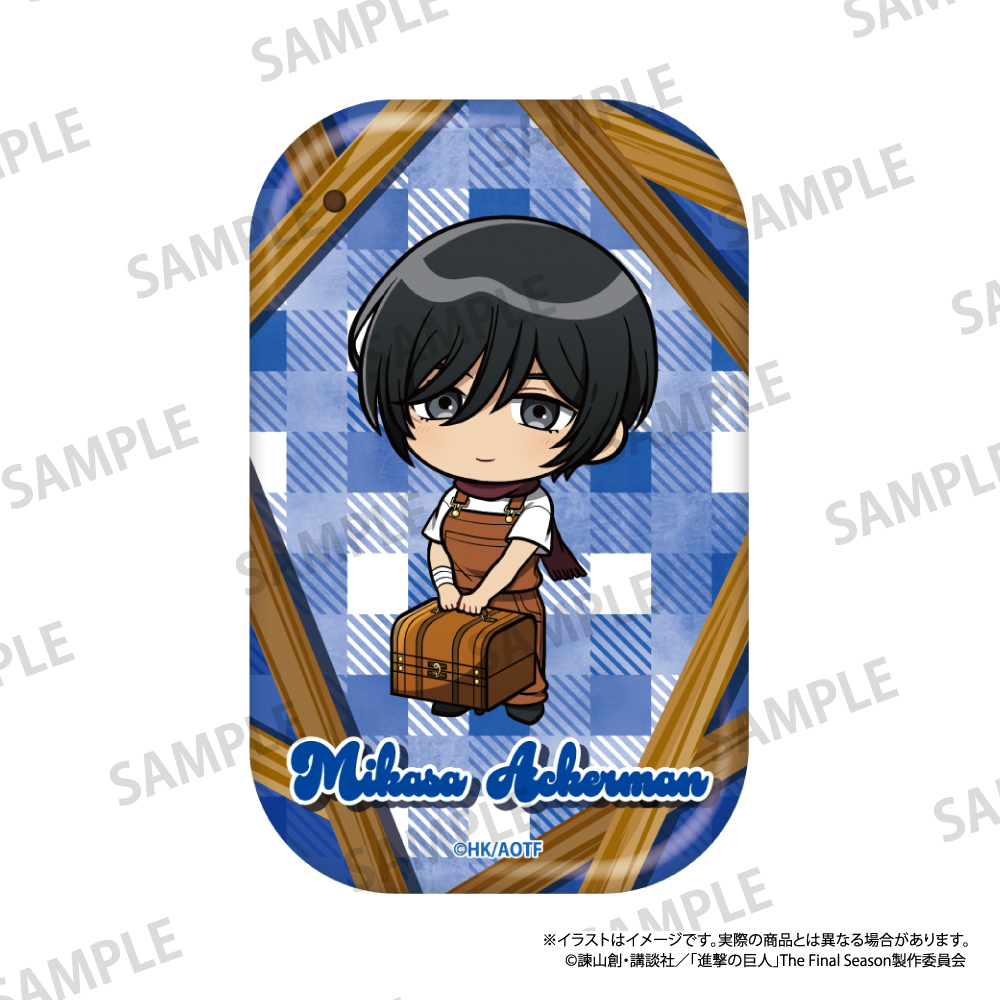 【パルック】進撃の巨人 長方形型缶バッジ ミカサ・アッカーマン（ミニキャラ）（DIY）