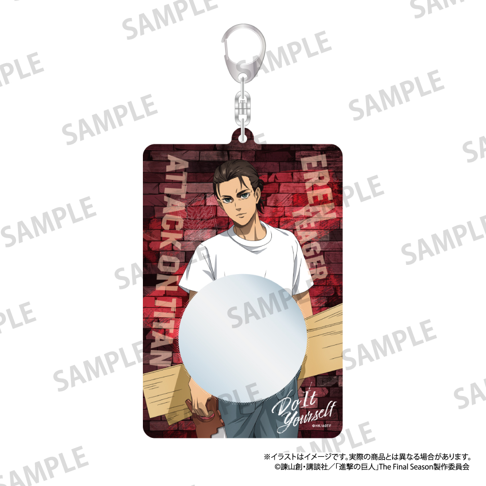 【パルック】進撃の巨人 缶バッジケースキーホルダー エレン・イェーガー（DIY）