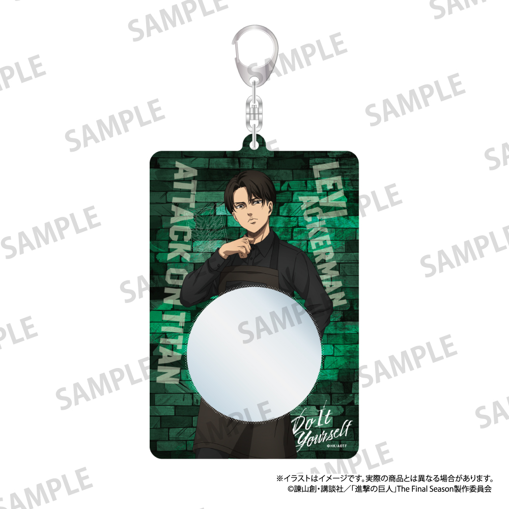 【パルック】進撃の巨人 缶バッジケースキーホルダー リヴァイ・アッカーマン（DIY）