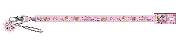 【ティー・シー・ピー】チェゴシム×サンリオキャラクターズ マスコット付きネックストラップ ピンク