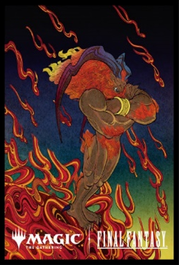 【エンスカイ】『マジック：ザ・ギャザリングーーFINAL FANTASY』プレイヤーズカードスリーブMFS-57 ｢木版画｣ボーダーレス版《召喚：G.F.イフリート》