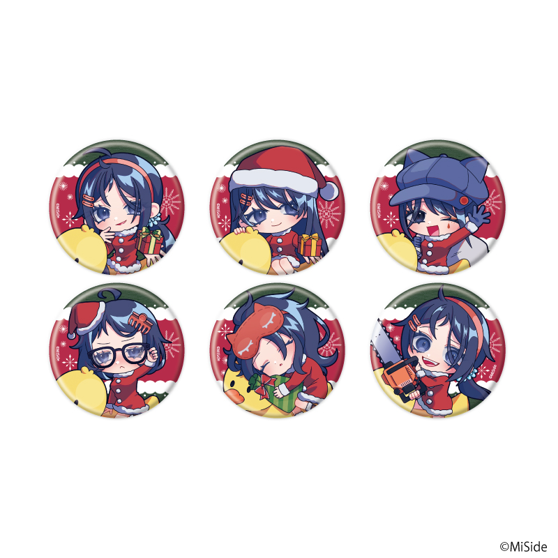 【A3】缶バッジ「MiSide ： ミサイド」02/クリスマスver. ブラインド（全6種）（ミニキャライラスト） 1BOX入数：6