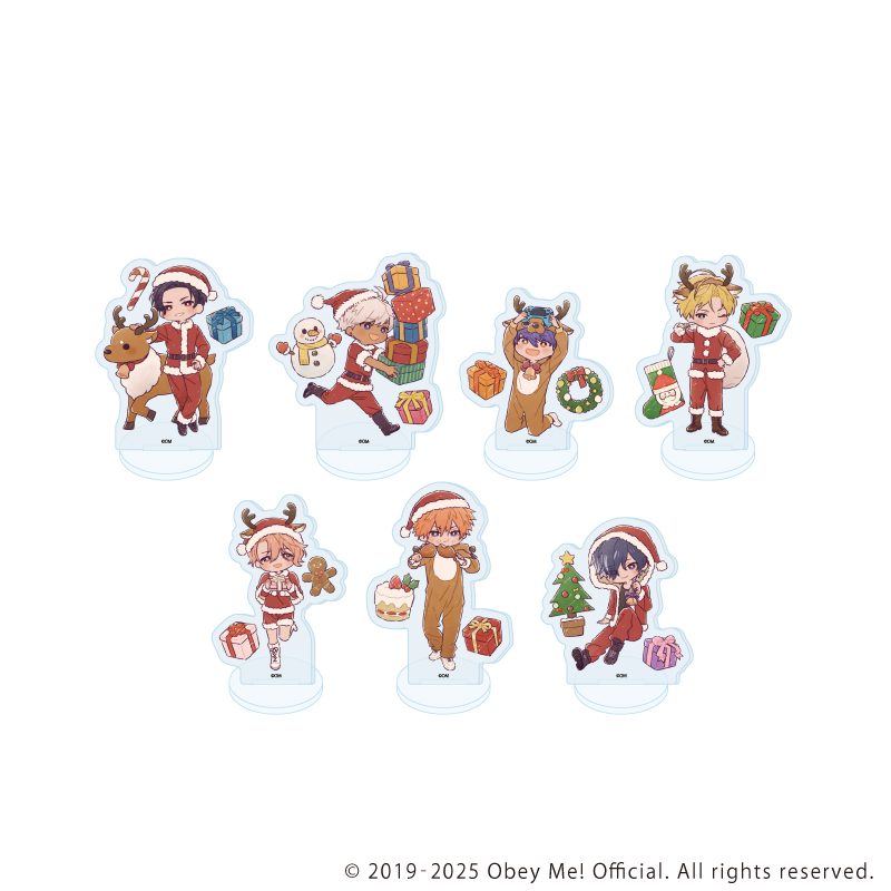 【A3】アクリルぷちスタンド「Obey Me！ Nightbringer」20/クリスマスver.ブラインド（全7種）（レトロアートイラスト） 1BOX入数：7