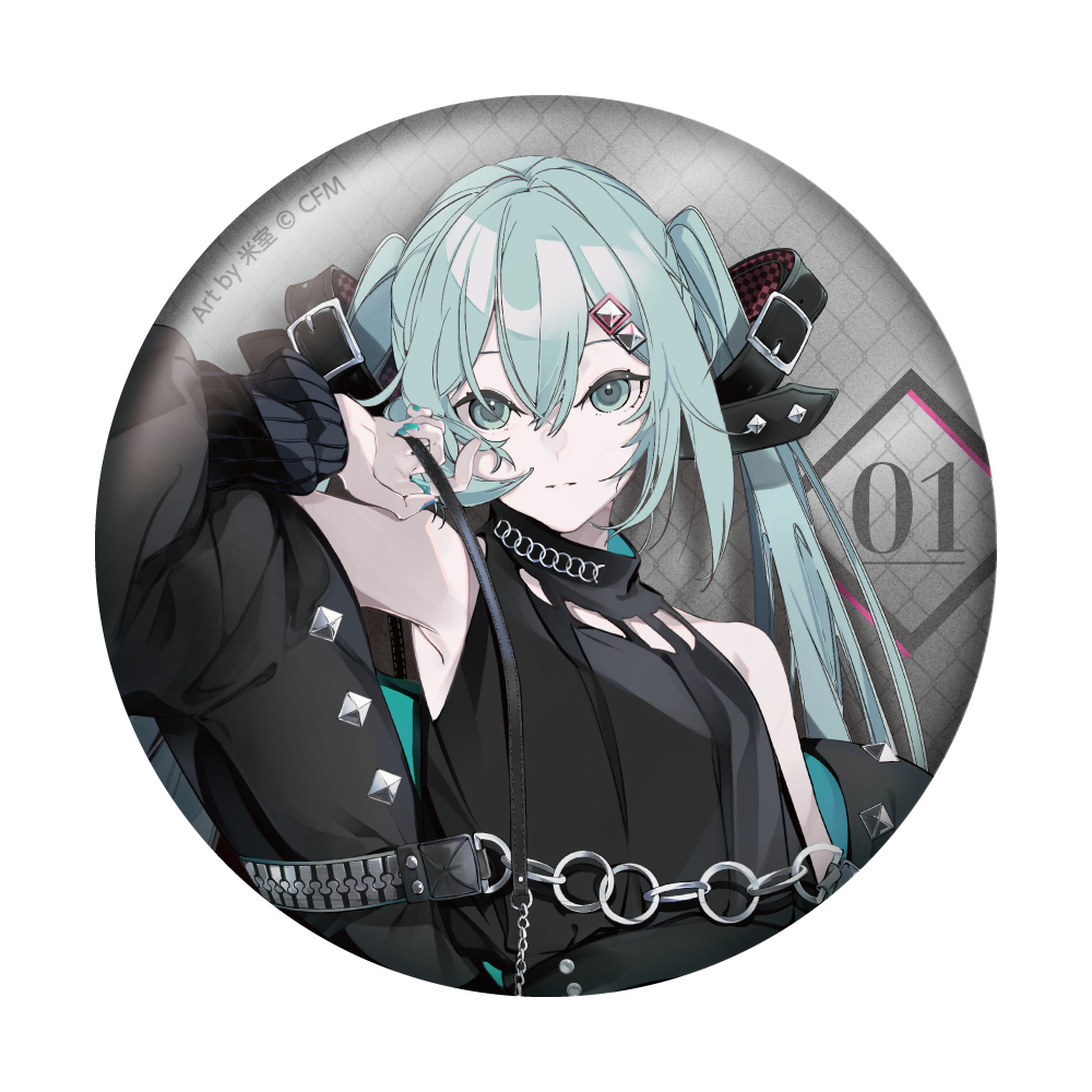 【キャラバン】初音ミク×SOLWA メタリック缶バッジ Art by 米室