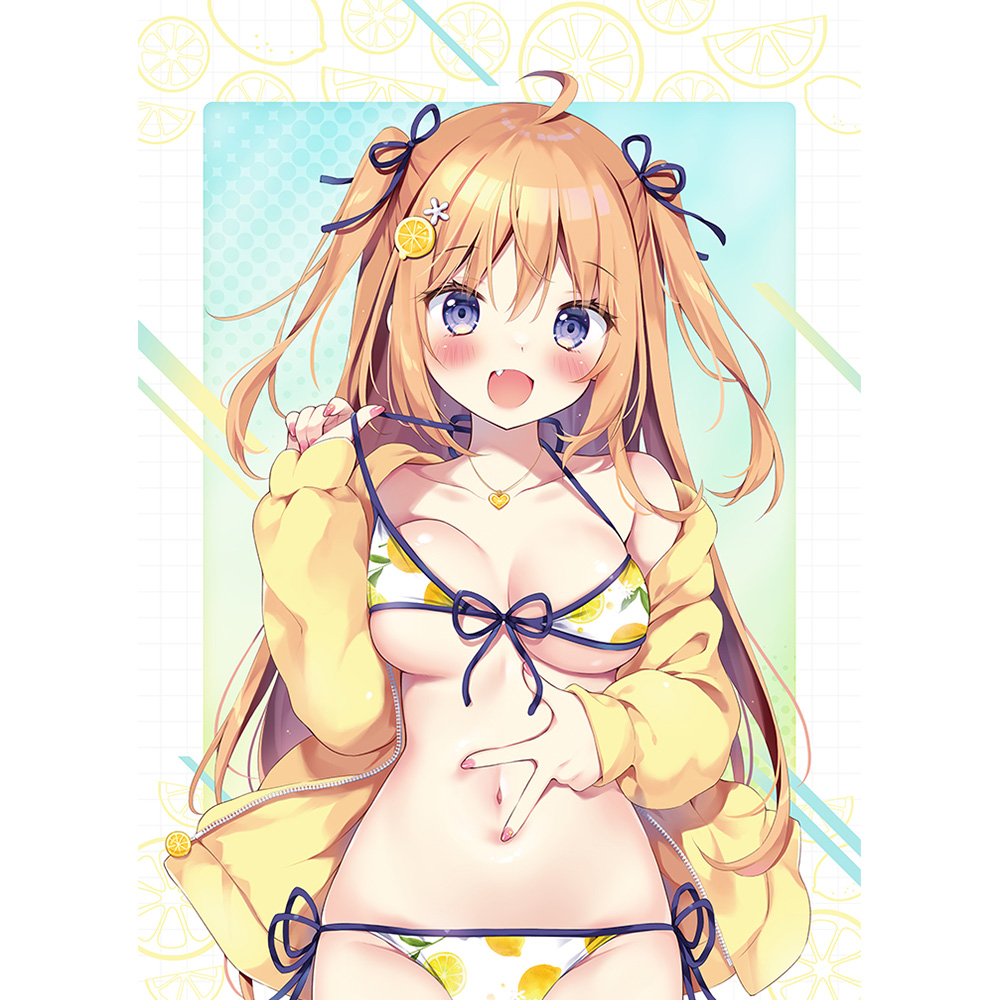 【カーテン魂】ぱん先生 B2タペストリー（晴夏/水着）Wスエード