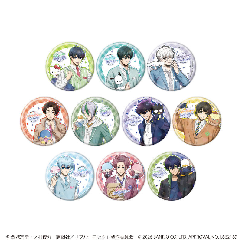 【A3】ホログラム缶バッジ（57mm）「TVアニメ『ブルーロック』×サンリオキャラクターズ」03/ブラインド（全10種）（コラボイラスト） 1BOX入数：10