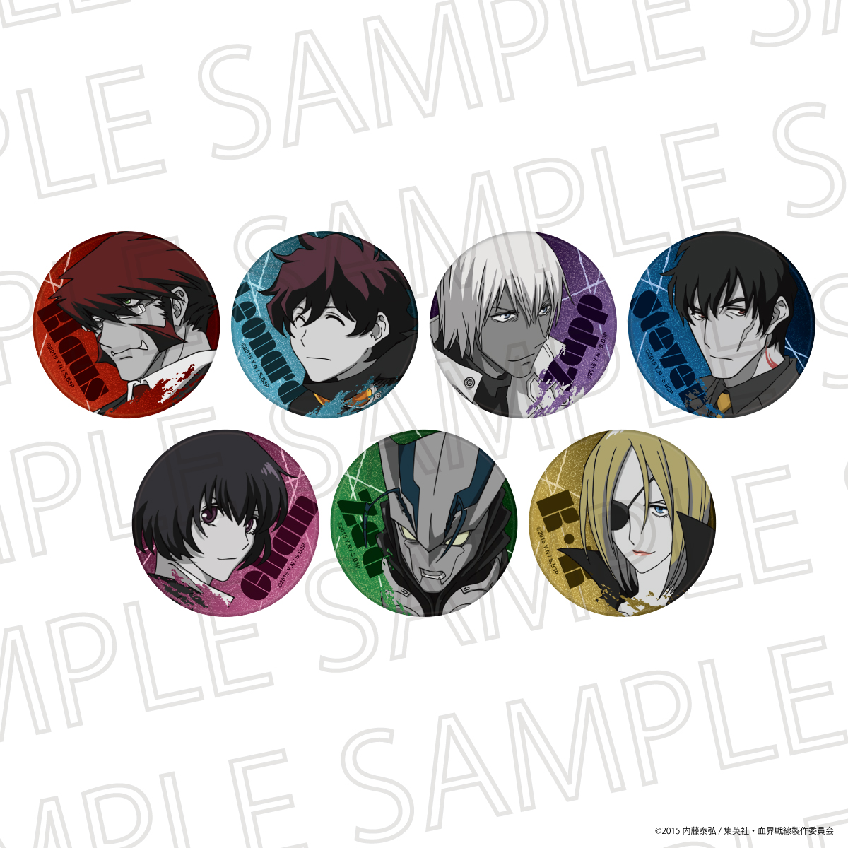 【SR-GYM】血界戦線 トレーディンググリッターカンバッジ（アクセントカラー） 1BOX入数：7