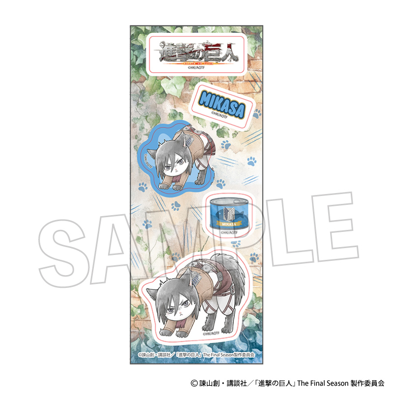 【PROOF】進撃の巨人 調査兵にゃん ステッカー ミカサ