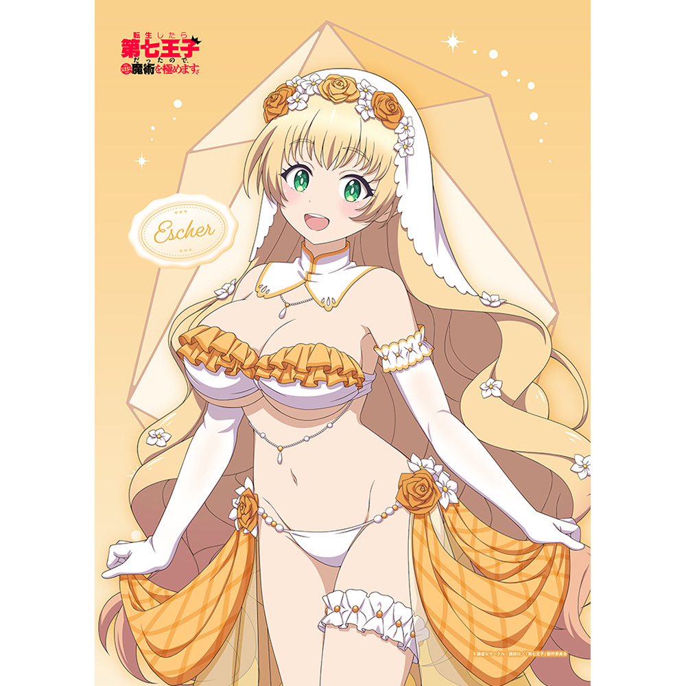 【カーテン魂】転生したら第七王子だったので、気ままに魔術を極めます 描き下ろし B2タペストリー（イーシャ/ウエディング水着）Wスエード