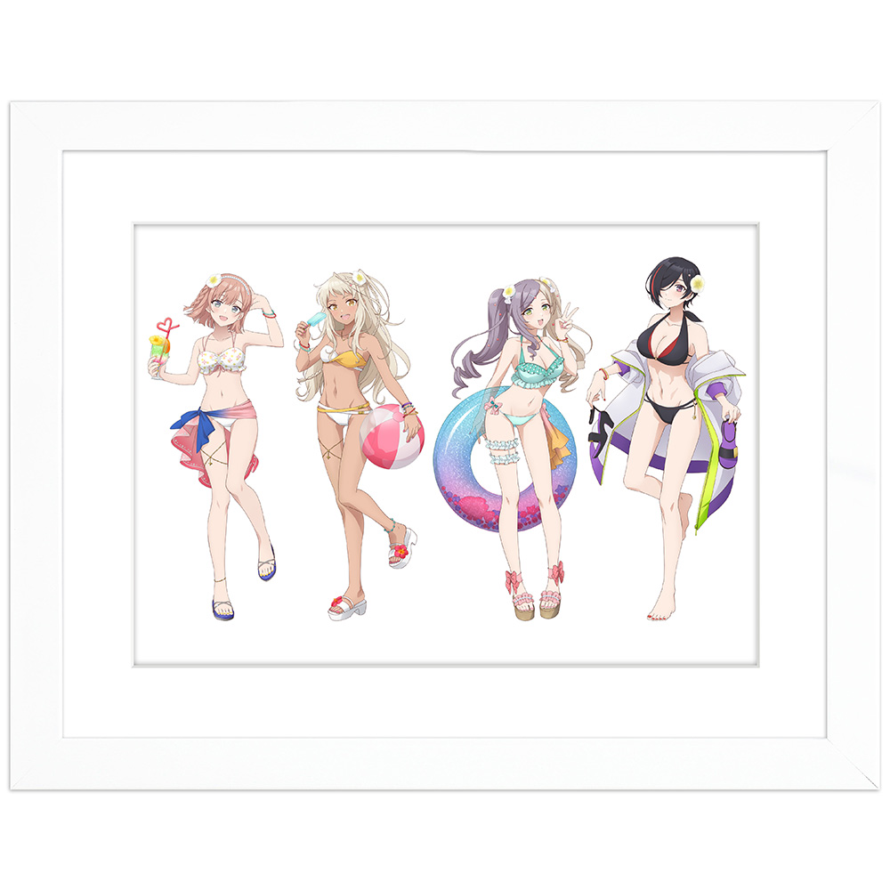 【カーテン魂】ポールプリンセス！！ 描き下ろしキャラファイングラフ（ギャラクシープリンセス/水着）A4