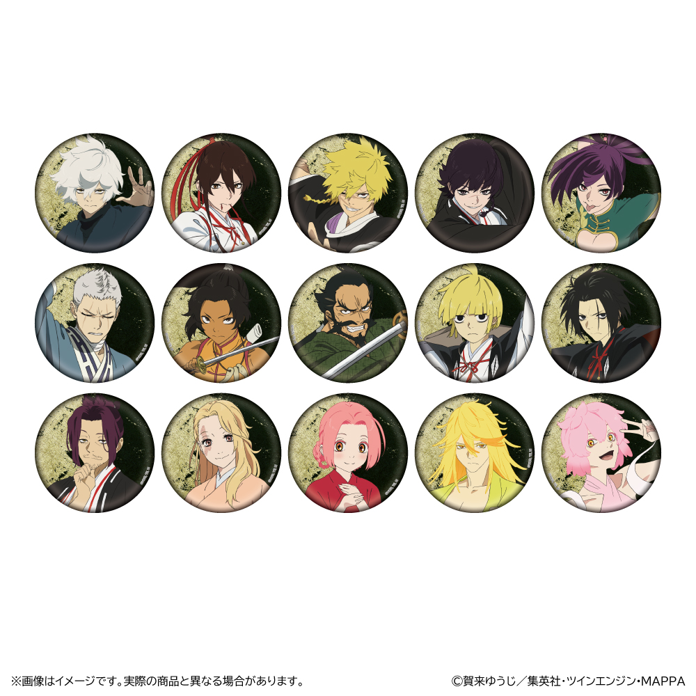 【清水産業】地獄楽 金屏風柄缶バッジ 1BOX入数：15