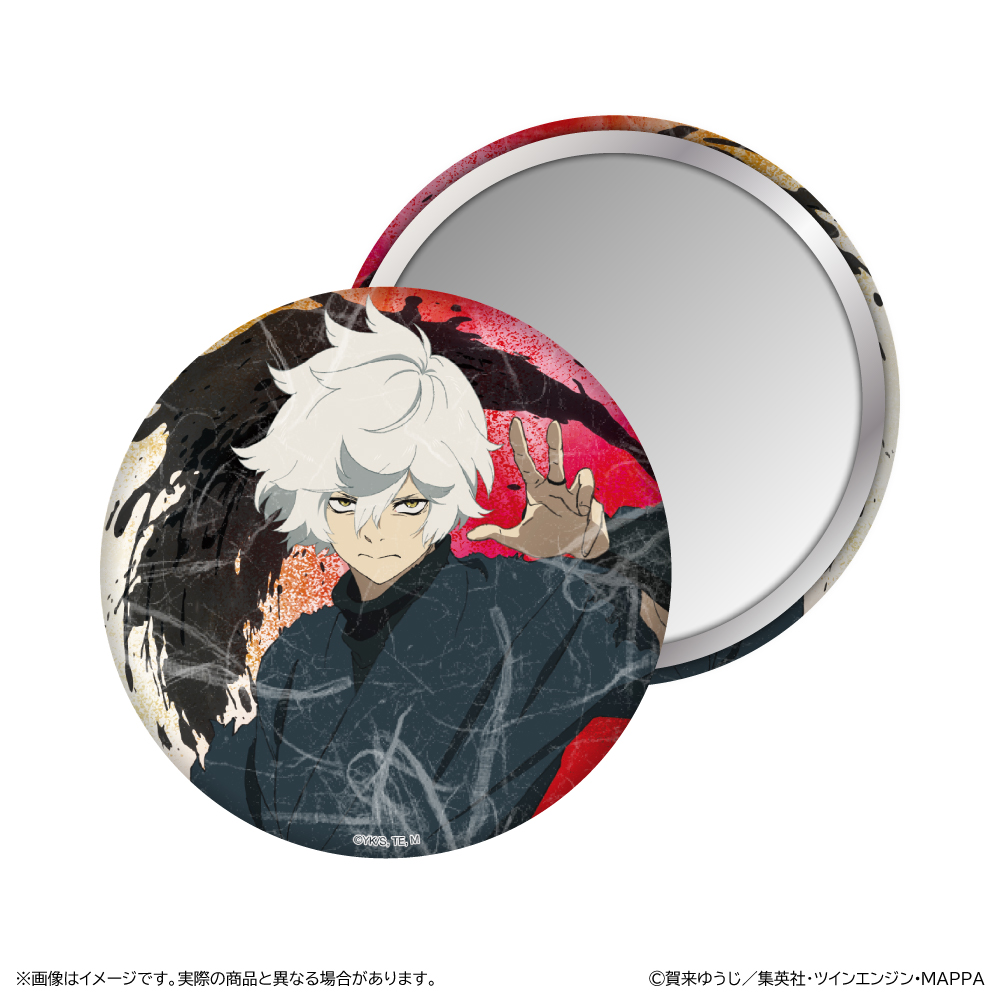 【清水産業】地獄楽 和紙風柄缶ミラー/画眉丸