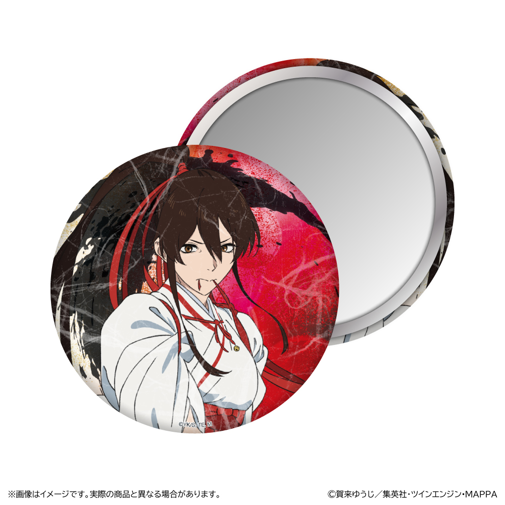 【清水産業】地獄楽 和紙風柄缶ミラー/山田浅ェ門 佐切