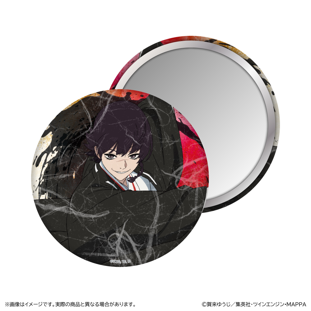 【清水産業】地獄楽 和紙風柄缶ミラー/山田浅ェ門 桐馬