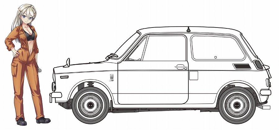 【ハセガワ】ホンダ N360S （N II） “ルーシー マクドネル” w/フィギュア