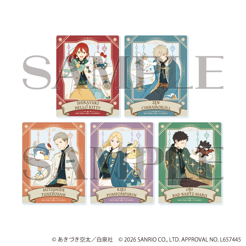 【A3】アクリルカード「赤髪の白雪姫×サンリオキャラクターズ」01/ブラインド（全5種）（コラボイラスト） 1BOX入数：5
